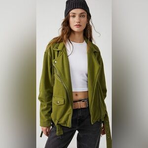 Free People NWOT Rebel Knit Oversized Moto Jacket, Size Medium